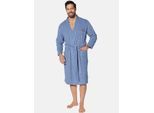 Hausanzug JAN VANDERSTORM "Bademantel JANNING" Gr. XXL, blau, XXL, Obermaterial: 100% Baumwolle CO., Hausmäntel, Hausanzug
