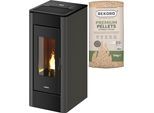 Pelletofen FREEPOINT "Indaco 11", grau (schwarz), Kaminöfen, Pelletofen
