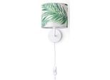 PACO HOME Wandleuchte "Ostende 537", schwarz, 1, Ø 18cm H: 26,5cm, Leuchten, Kinder Zimmer Wohnzimmer Modern Büro Lampe Lampenschirm Palme, Wandleuchte