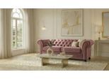 3-Sitzer HOME AFFAIRE "BRONNOY Chesterfield Sofa mit aufwendiger Knopfheftung, Breite 193 cm", altrosa, B:193cm H:75cm T:90cm, 100% Polyester, Sofas, 3-Sitzer, Sofa mit geschwungenen Armlehnen, Chesterfield-Optik, Glamour