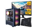 COUGAR Gaming-PC-Komplettsystem "MX600 BK SET2663 AMD Ryzen 5 9600X RTX 5060Ti 32GB DDR5 1TB SSD", Energieeffizienz: F, schwarz, Microsoft Windows 11 Home (64 Bit), 32 GB RAM 1.000 GB SSD, Computer_Komplettsysteme, Windows 11, DDR5 RAM + AOC 32" Curved Gaming-Monitor + AOC 16" Monitor, Gaming-PC-Komplettsystem