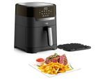 TEFAL Heißluftfritteuse "Easy Fry & Grill Precision", silber (schwarz, silberfarben), B:27cm H:32,4cm T:36,1cm, Fritteusen, XL Kapazität, 8 Programme, weniger Fett, Druckguss-Grillrost, EY5058, Heißluftfritteuse