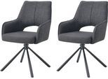 Drehstuhl HOME AFFAIRE "BELLEVILLE, 2er Set, mit Metallgestell in matt schwarz", grau (schwarz matt, pulverbeschichtet, anthrazit), B:57cm H:91cm T:64cm, Metall, Polyester, Stühle, Drehstuhl