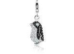 Charm-Einhänger NENALINA "Anhänger Pinguin 925 Silber, mit Kristallen von Swarovski", silber, Charms, Damen, mit Steinen, Silber 925 (Sterlingsilber)