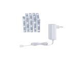PAULMANN LED-Streifen "MaxLED 250 Basisset 1,5m Daylight 6W 230/24V Silber Kunststoff", silber (silberfarben), Flammen 1 Stk., Lichterketten, IP44 Cover 6500K, LED-Streifen