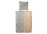Bettwäsche PRIMERA "Feinbiber-Bettwäsche Maple", grau, B/L: 155cm x 220cm, 1 Stk., 1 Stk., Feinbiber, B/L: 80cm x 80cm, 2 Stk., Feinbiber, Obermaterial: 100% Baumwolle, Bettwäsche, Bettwäsche, mit floralem Muster