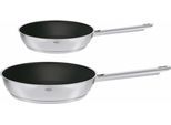 Pfannen-Set RÖSLE "ELEGANCE", silber (edelstahlfarben), Ø:28cm, Pfannen, Pfannen-Set, Antihaftversiegelung, spülmaschinengeeignet, Induktion
