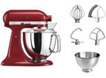 KITCHENAID Küchenmaschine "5KSM175PSEER EMPIRE ROT", rot (empire rot), B:24cm H:36cm T:37cm, Küchenmaschinen, mit Zubehör im Wert von ca. 112,-€ UVP, Küchenmaschine