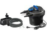 Teichfilter UBBINK "Druckfilter BioPressure II 6000 Plus", schwarz, B:38cm H:33cm L:38cm, Materialmix, Filteranlagen, Teichfilter, 6.000 l/h, inkl. UV-C Gerät und Teichpumpe