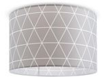 PACO HOME Deckenleuchte "Stella 401", weiß (grau), 1, Ø 45,5cm H: 29,5cm, Leuchten, Deckenlampe Wohnzimmer Schlafzimmer Hängelampe Skandi Rauten E27, Deckenleuchte