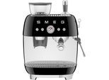 SMEG Espressomaschine "EGF03BLEU", schwarz, B:44,3cm H:44,3cm T:34cm, Kaffeemaschinen, mit integrierter Kaffeemühle, Espressomaschine
