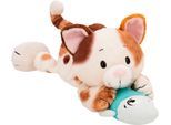 Kuscheltier NICI "Homies GREEN, Glückskatze & Fisch 30 cm liegend", braun, Plüschfiguren, KinderB:16cm H:15cm L:35cm, Kuscheltier, B:16cm H:15cm L:35cm
