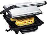 Kontaktgrill TEFAL "GC241D Inicio", silber (silberfarben), B:33cm H:11cm T:38,5cm, Kontaktgrill_Standgrill_Tischgrill_Teppanyakigrill, Kontaktgrill, fettarmes Grillen, gerillte Grillplatten antihaftbeschichtet, wenig Öl