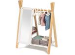 Puppenkleiderschrank MUSTERKIND "Puppen-Garderobe - Viola, natur/weiß", grau (natur, weiß, grau), Puppenmöbel, KinderB:50cm H:65cm T:30cm, Holz, Puppenkleiderschrank, B:50cm H:65cm T:30cm