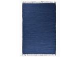 Teppich Gr. 2, blau (dunkelblau), B:60cm H:5mm L:120cm, Baumwolle, Teppiche, Teppich