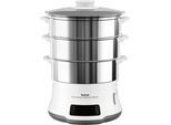 TEFAL Dampfgarer "Convenient Series Deluxe", bunt (silberfarben), B:32,8cm H:32,1cm T:32,8cm, Dampfgarer, Touchscreen, 8 Programme,3 Ebenen, Edelstahlbehälter, VC502D, Dampfgarer