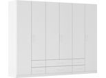 Drehtürenschrank RAUCH "Kleiderschrank Garderobe GAMMA Breiten 91/136/181/226/271/315/360 cm", alpinweiß, griffe weiß, B:271cm H:210cm T:54cm, Holzwerkstoff, Schränke, Drehtürenschrank, mit Schubladen, verschiedene Griff-Varianten TOPSELLER MADE IN GERMANY