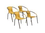 Gartenstuhl VCM "4er Set Bistrostuhl Balkon Gartenstuhl", gelb, Obermaterial: 100% Kunststoff plastic., Stühle, Gartenstuhl