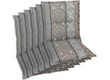 Sesselauflage GO-DE, grau, B:50cm H:7cm T:100cm, Baumwolle, Polyester, Polsterauflagen, Sesselauflage, Ornamentstreifen grau - Maße BxLxH ca.: 50 cm x 100 cm x 7 cm