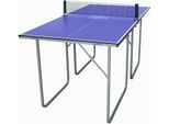 Mini-Tischtennisplatte JOOLA "Midsize", blau (blau, grau), TischtennisplattenB:84cm H:76cm L:168cm, Das Netz ist im Lieferumfang enthalten, B:84cm H:76cm L:168cm