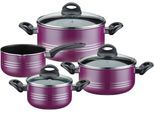 Topf-Set GSW "Milano color", lila (violett), Töpfe, Topf-Set, extra starker FerroThermBoden, Induktion