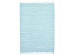 Teppich Gr. 4, blau (hellblau), B:90cm H:5mm L:160cm, Baumwolle, Teppiche, Teppich