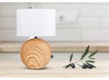 NÄVE Tischleuchte "Woody", beige (natur, weiß), 1, H: 31,5cm, 1 Stk., Leuchten, Keramik Tischleuchte, E14, max. 40W, Höhe: 31,5cm, inkl. Kippschalter, Tischleuchte