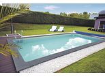 Schwimmbecken KWAD "STYROPORSTEIN POOL ALL INCLUSIVE, BxLxH: 300x600x150 cm", weiß, B:300cm H:150cm L:600cm, Schwimmbecken, Schwimmbecken, mit Edelstahlleiter, inkl. Beckenrandsteine & Poolbeleuchtung