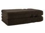 Duschtuch HAMMETEX "2er Set Badetücher 70x140 cm, 100% Baumwolle, Weich & Saugstark", braun, B:70cm L:140cm, Frottier, Baumwolle, Handtücher, Duschtuch, mit Bordüre, einfarbig, weich