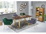 Esstisch SIT "Tops&Tables", braun (nussbaumfarbig, messingfarbig, messingfarbig, braun), B:160cm H:77cm T:85cm, Tische, Esstisch, mit elegantem goldfarbenem Gestell