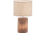 FISCHER & HONSEL Tischleuchte "Malik", beige (holzfarben, beige), 1, Ø 24cm H: 43cm, 1 Stk., Leuchten, hochwertige Verarbeitung, Tischleuchte