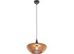 TRIO LEUCHTEN Pendelleuchte "Colino", grau (anthrazit), 1, Ø 40cm H: 150cm, 1 Stk., Leuchten, Hängelampe mit Holzschirm Ø40cm höhenverstellbar bis 150cm, exkl 1xE27, Pendelleuchte