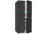 EXQUISIT Multi Door "MD425-150-040C", Energieeffizienz: C, silber (inoxlook, az), B:79cm H:180cm T:70cm, Kühlschränke, Multi Door