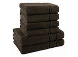 Handtuch Set HAMMETEX "6-teiliges Handtuch Set, 100% Baumwolle, Weich & Saugstark", braun, 6 Stk., Frottier, Frottier, Obermaterial: 100% Baumwolle, Handtuch-Sets, Handtuch Set, mit Bordüre, einfarbig, weich