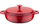 Schmortopf GSW "Red Shadow", rot (rot, schattiert), H:9cm Ø:30cm, Töpfe, Schmortopf, Dunstzapfen im Deckel zum Garen im eigenen Saft, Induktion, Ø 30 cm