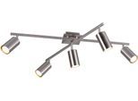 TRIO LEUCHTEN Deckenleuchte "Marley", grau (nickelfarben), 5, H: 22,5cm, Leuchten, Deckenlampe, schwenkbar, Leuchmittel tauschbar, Deckenleuchte