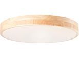 BRELIGHT LED Wandleuchte "Slimline", weiß (holz hell, weiß), Ø 50cm H: 8cm, 1 Stk., Leuchten, D 50 cm, 3800 lm, 3000-6500 K, CCT, dimmbar, Holz hell/weiß, LED Wandleuchte