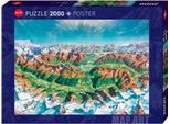 Puzzle HEYE "Alpine Mountain World", bunt, Puzzles, KinderB:97cm H:69cm, Pappe, Motiv, Puzzle, Made in Germany, B:97cm H:69cm
