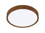 EGLO Deckenleuchte "MUSURITA", braun (holzoptik), 6, Ø 44cm H: 7,5cm, 1 Stk., Leuchten, Deckenlampe, Wohnzimmer, Stahl, Kunststoff, Ø 44 cm, Deckenleuchte