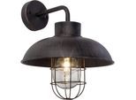 BRILLIANT Außen-Wandleuchte "Portland", braun (rostfarben), 1, H: 29cm, 1 Stk., Leuchten, Außenwandlampe hängend, Außen-Wandleuchte
