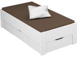 Stauraumbett RAUCH "Aditio", weiß, B:96cm H:50cm L:208cm, Betten, Stauraumbett, ohne Kopfteil, inklusive Schubkästen