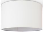 PACO HOME Deckenleuchte "HUGO CANVAS UNI COLOR", weiß, Ø 45,5cm H: 29,5cm, Leuchten, Esszimmer Stoffschirm Einfarbig Leinen Skandinavisch Deckenleuchte, Deckenleuchte