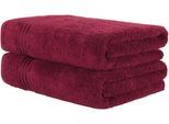 Saunatuch HAMMETEX "Hammetex 2er Set extra große Saunatücher", bordeaux, B:80cm L:200cm, Frottier, Baumwolle, Handtücher, Saunatuch, 100% Baumwolle – Weich & Saugfähig – Luxuriöse Große Spa-Badetücher