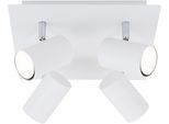 BRILONER LEUCHTEN LED Deckenspots "2857046 Run", weiß, Leuchten, Deckenlampe, 26,5x26,5x12,3cm, Weiß, max.40W, GU10, Wohnzimmer, Flur, LED Deckenspots