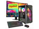 GAMEMAX Gaming-PC-Komplettsystem "GigaDeal Striker 2769 AMD Ryzen 5 7500F 32GB DDR5 1TB SSD RTX 5060Ti", Energieeffizienz: G, schwarz, Microsoft Windows 11 Home (64 Bit), 32 GB RAM 1.000 GB SSD, Computer_Komplettsysteme, Windows 11, DDR5 RAM + Gigabyte GS32QCA LED-Monitor Curved, Gaming-PC-Komplettsystem
