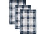 Geschirrtuch ROSS "SUPERIOR", blau (marineblau, weiß, grau), B:50cm L:70cm, 100% Baumwolle, Geschirrtücher, Geschirrtuch, aus 100% Baumwolle, 50x70 cm