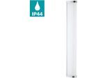 EGLO LED Wandleuchte "GITA 2 Wandlampe, Chrom, weiß, IP44, Spiegelleuchte, Badezimmerlampe", weiß (chromfarben, weiß), 1, H: 60cm, Leuchten, Feuchtraumleuchte, Badezimmer, elegant, minimalitisch, LED Wandleuchte