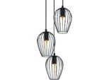 EGLO Pendelleuchte "NEWTOWN Pendellampe, schwarz, Stahl, E27, Hängeleuchte, Rondell", schwarz, 3, Leuchten, Hängelampe, Schlicht, Vintage, Retro, Wohnzimmer, Esszimmer, 130x38cm, Pendelleuchte