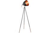 EGLO Stehlampe "CHESTER Stehlampe, E27, IP20, Vintage, Stahl, Wohnzimmerlampe, Lampe", schwarz, 1, H: 135,5cm, Leuchten, Stehleuchte, H149,5 cm, schwarz, kupfer, 1X60W exkl., Stehlampe