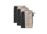 Waschhandschuh JOOP "Waschlappen Doubleface 3er Pack" Gr. S, grau (grau signature lines), B:16cm, Obermaterial: 100% Baumwolle CO., Handtücher, Waschhandschuh